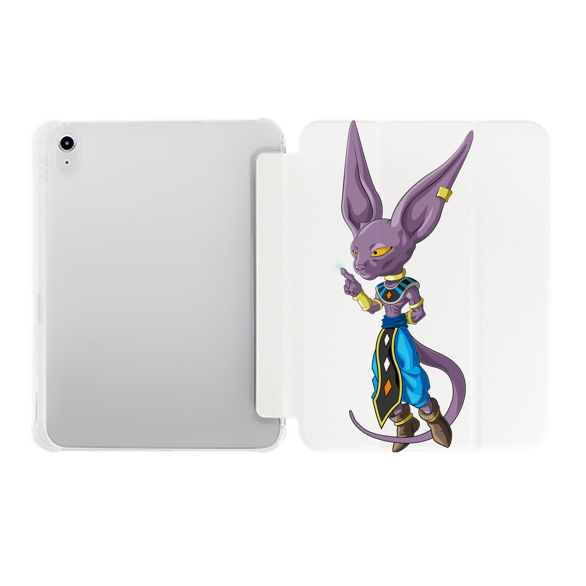 （画像用） ドラゴンボール ビルス 破壊神ビルス DRAGON BALL Beerus Birusu IPad ケース ペン収納付き 三つ折りスタンド PUレザー×シリコン 対応機種9.5/10.5/10.9インチ